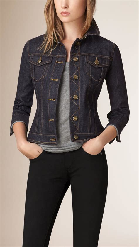 burberry blue jean jacket|Burberry indigo denim jacket.